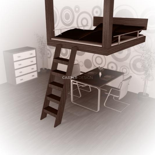 Bunk bed double, suspended